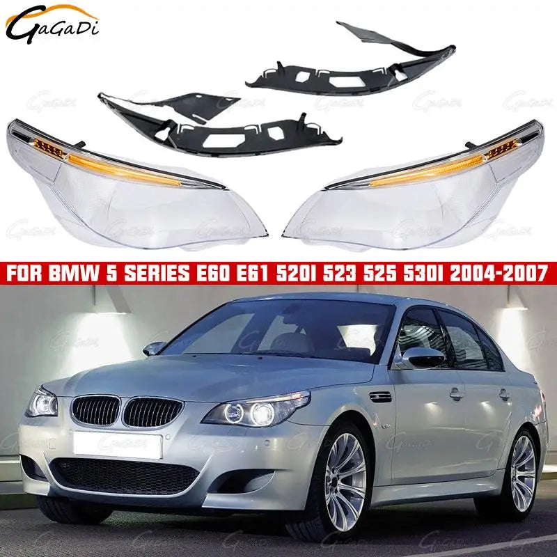 Coque Transparente de Phare BMW Série 5 E60 E61 2004-2007 - vue de face - Becquet Voiture
