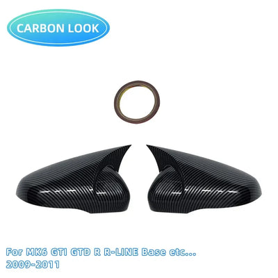 Coques de Rétroviseur Carbone Volkswagen Golf 6 et 7 GTI GTD - vue de trois-quarts - Becquet Voiture
