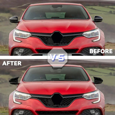 Coques de Rétroviseur Renault Megane 4 2016-2020 Noir Brillant - vue de profil - Becquet Voiture