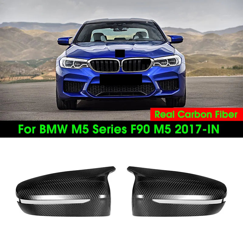 Coques de Rétroviseurs BMW M5 F90 Carbone (Paire) - vue de face - Becquet Voiture