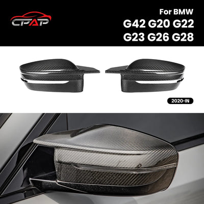 Coques de Rétroviseurs Carbone BMW G20 G22 G42 M4 Style 2020+ - vue de face - Becquet Voiture