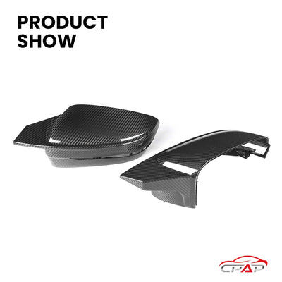 Coques de Rétroviseurs Carbone BMW G20 G22 G42 M4 Style 2020+ - vue de trois-quarts - Becquet Voiture
