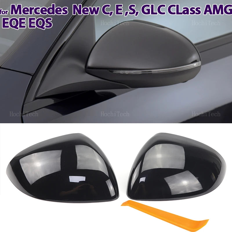Coques Rétroviseur Carbone Mercedes Classe C E S GLC - vue de face - Becquet Voiture