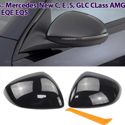 Coques Rétroviseur Carbone Mercedes Classe C E S GLC - vue de face - Becquet Voiture