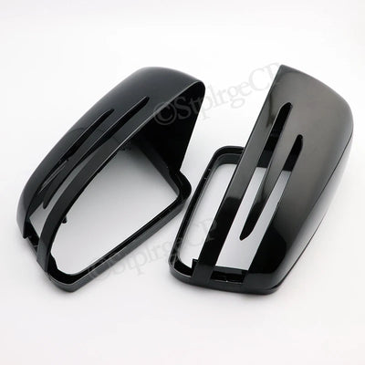 Coques Rétroviseur Mercedes A B C E S CLA GLA Noir Brillant - packshot studio - Becquet Voiture