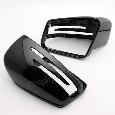 Coques Rétroviseur Mercedes A B C E S CLA GLA Noir Brillant - vue arrière - Becquet Voiture