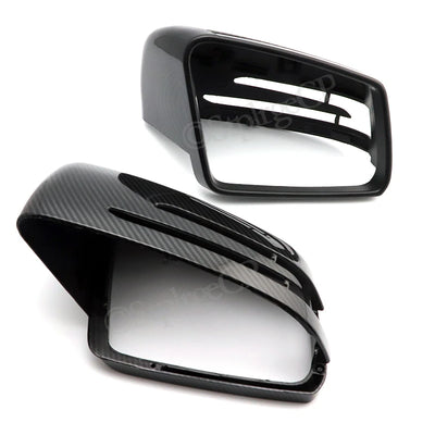 Coques Rétroviseur Mercedes A B C E S CLA GLA Noir Brillant - vue de trois-quarts - Becquet Voiture