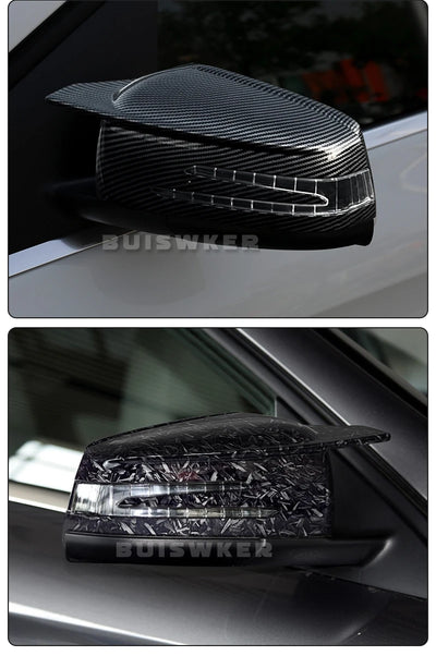 Coques Rétroviseur Mercedes W204 W212 W221 CLA GLA Carbone - vue de trois-quarts 2 - Becquet Voiture