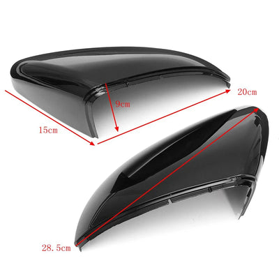 Coques Rétroviseur VW Golf 7 MK7 MK7.5 GTI R Noir Brillant - vue de dessus - Becquet Voiture