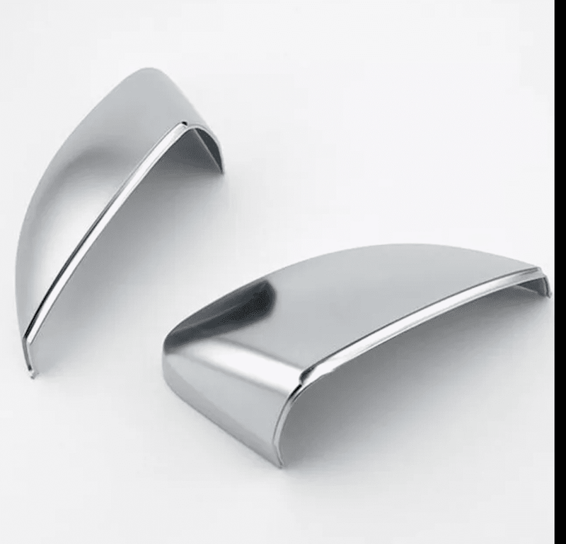 Audi A3 8V matte silver chrome mirror caps - fitted on vehicle - Becquet Voiture