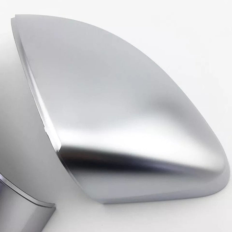 Audi A3 8V matte silver chrome mirror caps - studio packshot - Becquet Voiture