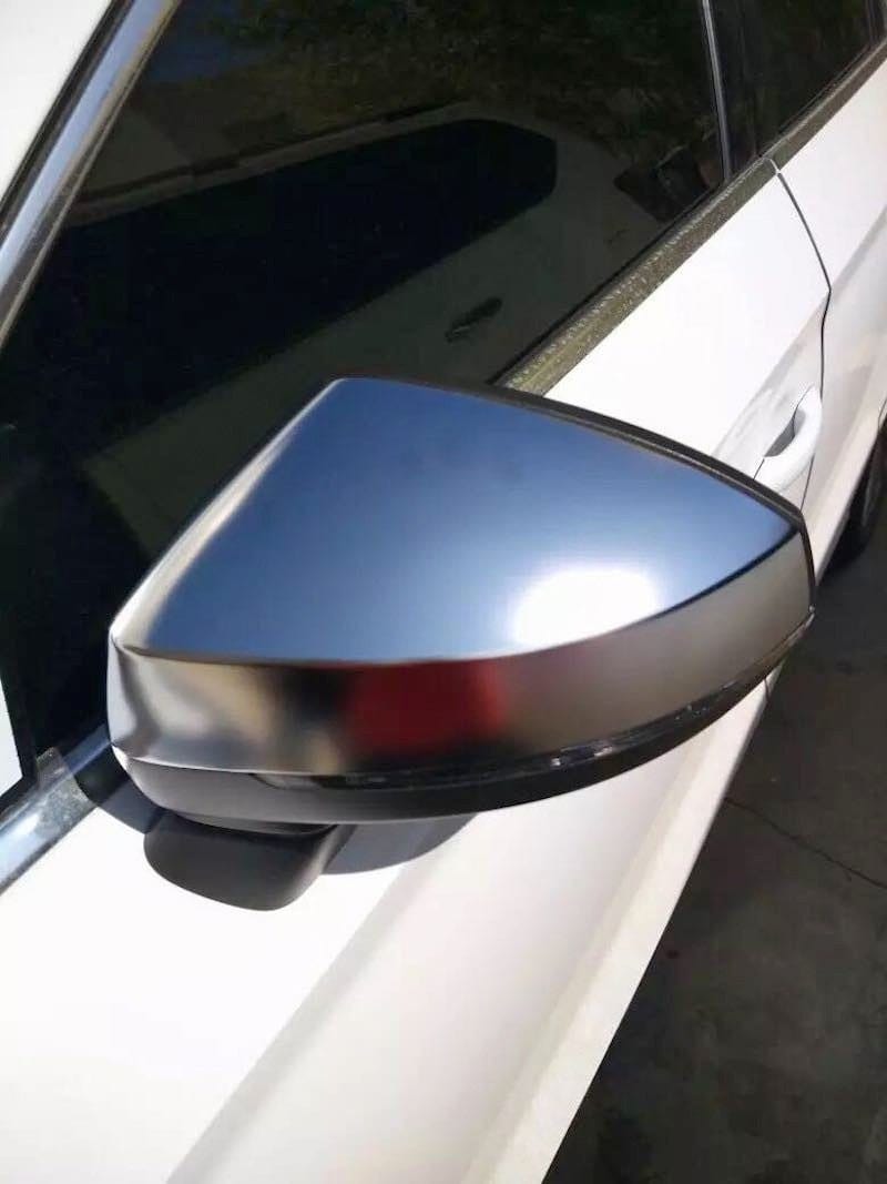 Coques rétroviseurs Audi A3 8V chrome argent mat - vue de face - Becquet Voiture