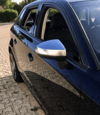 Audi A3 8V matte silver chrome mirror caps - side view - Becquet Voiture