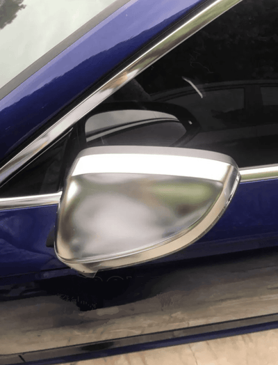 Coques rétroviseurs Audi A4 B9 chrome argent mat - installé sur véhicule - Becquet Voiture