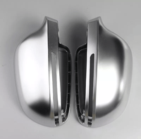 Audi A5 B8 matte silver chrome wing mirror covers - rear view - Becquet Voiture