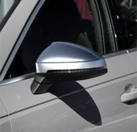 Audi A5 B9 brushed aluminum wing mirror covers - front view - Becquet Voiture
