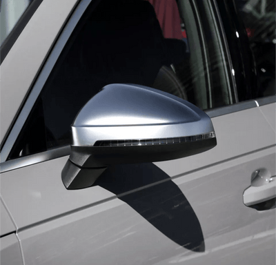 Coques rétroviseurs Audi A5 B9 alu brossé - vue de face - Becquet Voiture