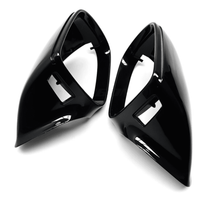 Gloss black Audi Q5 wing mirror covers - rear view - Becquet Voiture