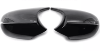 Gloss black BMW E90 E92 wing mirror caps - side view - Becquet Voiture