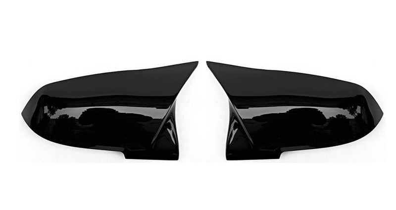 Gloss black mirror caps for BMW X1 E84 - front view - Becquet Voiture