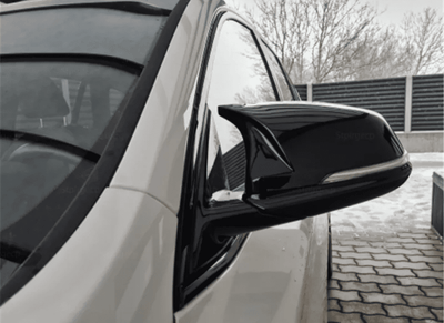 Coques rétroviseurs BMW X1 F48 noir brillant - vue de profil - Becquet Voiture