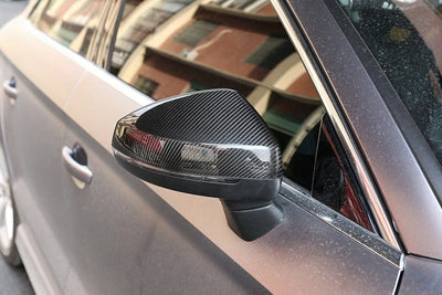 Coques rétroviseurs carbone Audi A3 8V - vue arrière - Becquet Voiture