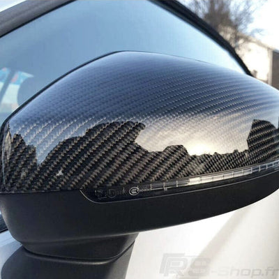 Coques Retroviseurs Carbone Audi A3 S3 RS3 8V Paire - installé sur véhicule - Becquet Voiture