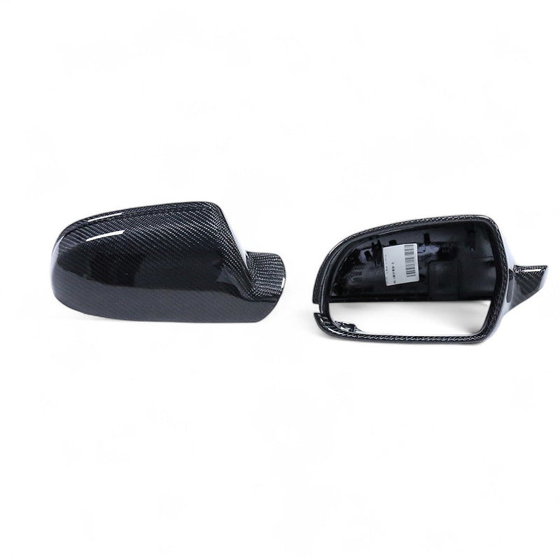 Carbon fiber Audi A4 B8 wing mirror caps - front view 2 - Becquet Voiture