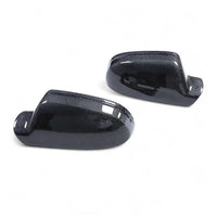 Carbon fiber Audi A4 B8 wing mirror caps - close-up view - Becquet Voiture