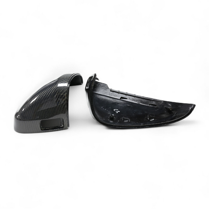 Carbon fiber Audi A4 B9 wing mirror caps - top view 2 - Becquet Voiture