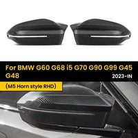Coques Rétroviseurs Carbone BMW G60 i5 G70 2023+ - vue de dessus - Becquet Voiture