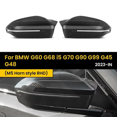 Coques Rétroviseurs Carbone BMW G60 i5 G70 2023+ - vue de dessus - Becquet Voiture
