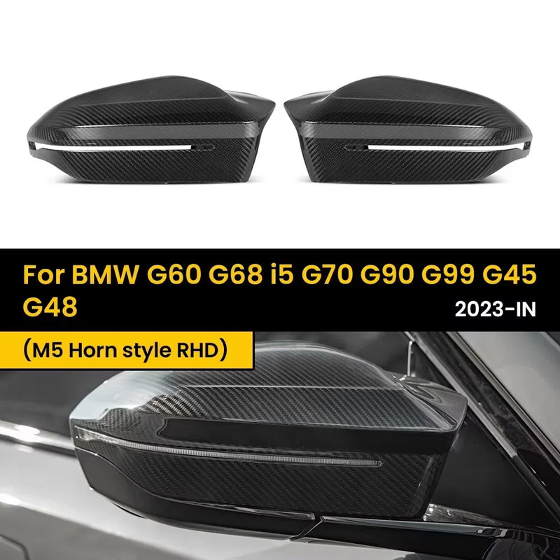 Coques Rétroviseurs Carbone BMW G60 i5 G70 2023+ - vue de dessus - Becquet Voiture