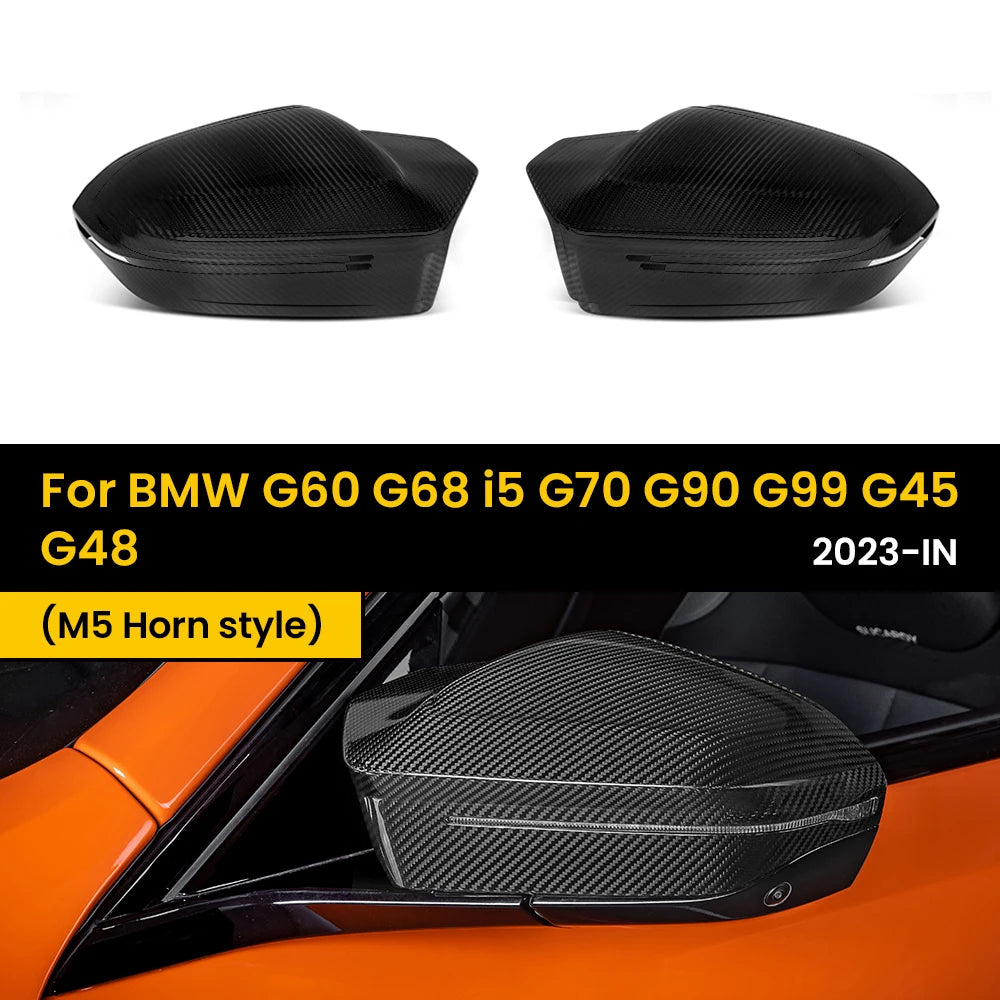 Coques Rétroviseurs Carbone BMW G60 i5 G70 2023+ - vue de face - Becquet Voiture