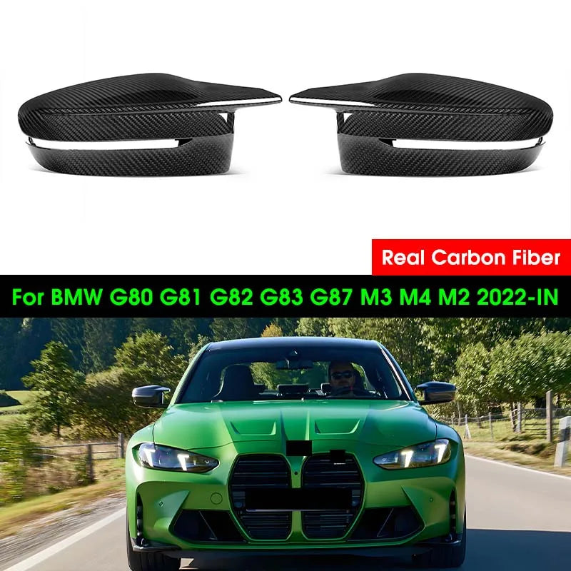 Coques Rétroviseurs Carbone BMW G80 G82 G83 M3 M4 - vue de face - Becquet Voiture