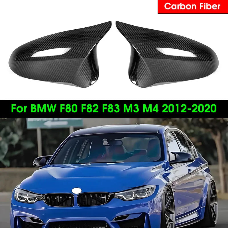 Coques Rétroviseurs Carbone BMW M3 M4 F80 F82 2014-2020 - vue de face - Becquet Voiture