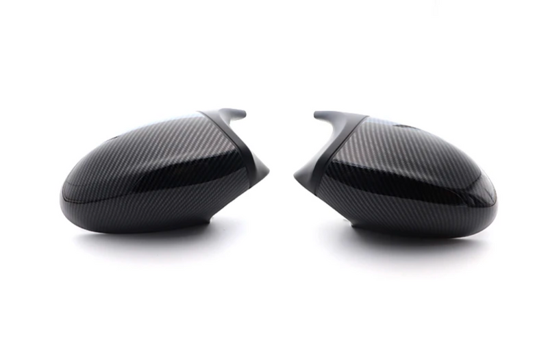 Carbon fiber mirror caps BMW 1 Series E87 - three-quarter view - Becquet Voiture