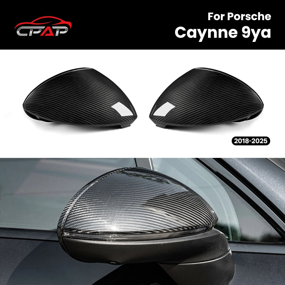 Coques Rétroviseurs Carbone Porsche Cayenne 9YA 2018-2025 - vue de face - Becquet Voiture