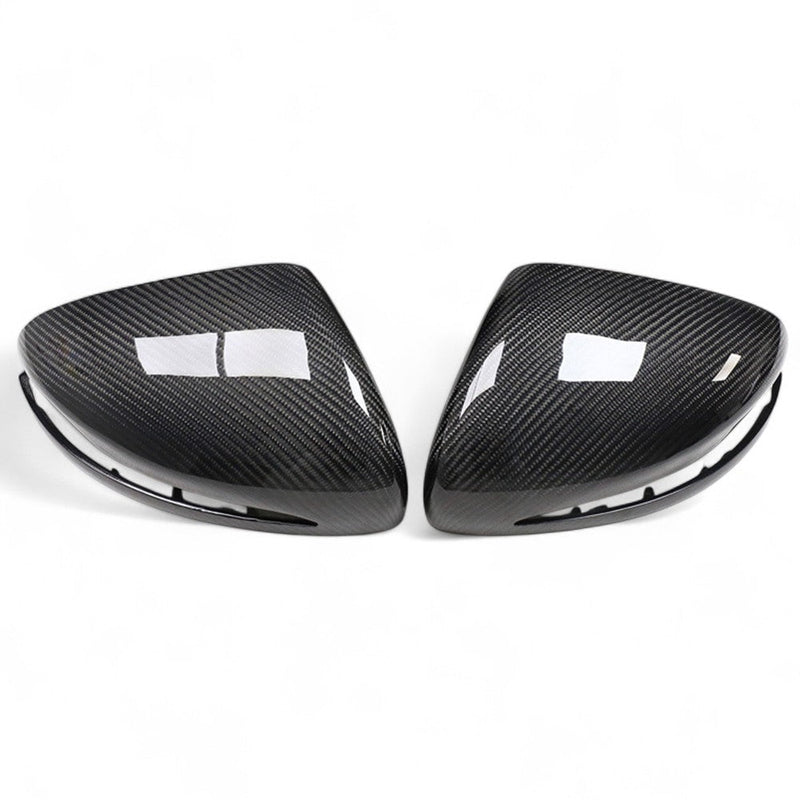 Coques rétroviseurs fibre carbone Mercedes CLA C118 2019-2025 - vue de dessus - Becquet Voiture