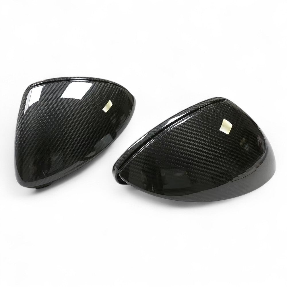 Coques Rétroviseurs Fibre Carbone Porsche Macan I 2018 2021 - vue de face - Becquet Voiture