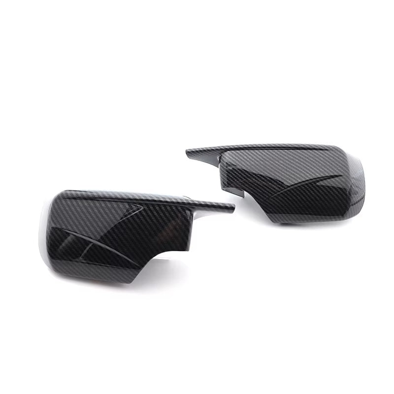 Coques rétroviseurs M Performance fibre carbone BMW Série 3 E46 1998-2006 - vue de face - Becquet Voiture