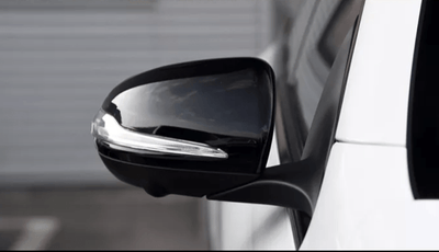 Coques rétroviseurs Mercedes GLC W253 noir brillant - vue de profil - Becquet Voiture