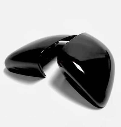 Coques Rétroviseurs Noires Brillantes Mercedes-Benz CLA C118 - vue de face - Becquet Voiture