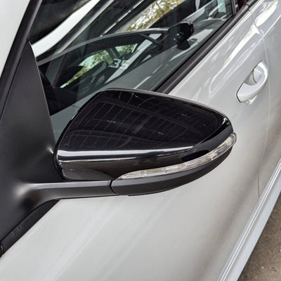 Coques rétroviseurs VW Golf 6 noir brillant - vue arrière - Becquet Voiture