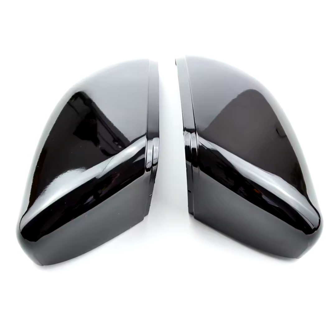 Coques rétroviseurs VW Golf 6 noir brillant - vue de face - Becquet Voiture