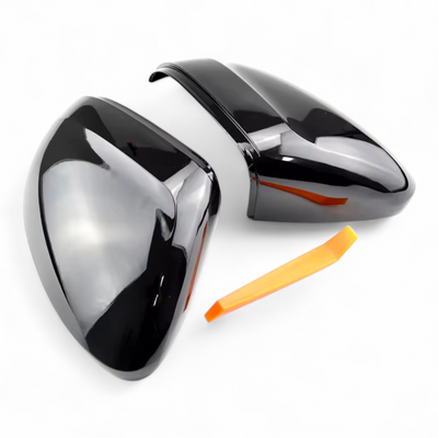 Coques rétroviseurs VW Passat B8 2015-2020 noir brillant - installé sur véhicule - Becquet Voiture
