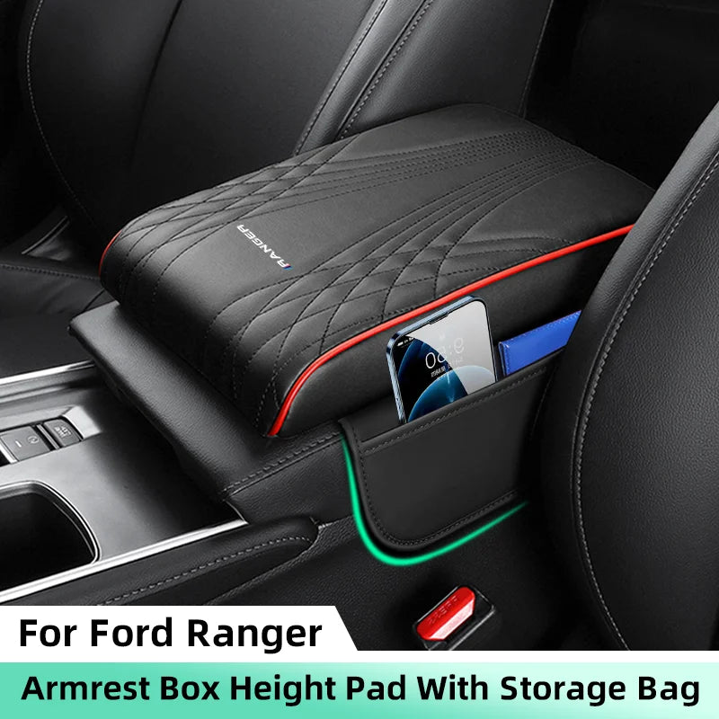 Coussin d'Accoudoir Central Ford Ranger T9 avec Rangement - vue de face - Becquet Voiture