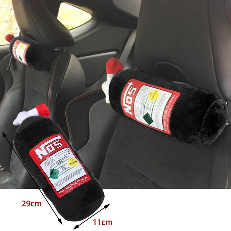 Plush Bottle Cushion OUR Car - fitted on vehicle - Becquet Voiture