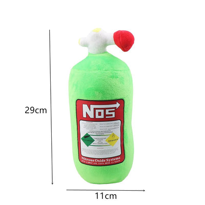 Coussin Peluche Bouteille NOS Voiture - vue de face 2 - Becquet Voiture