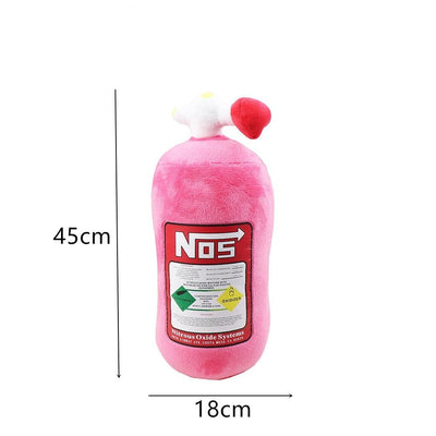 Coussin Peluche Bouteille NOS Voiture - vue de profil 2 - Becquet Voiture